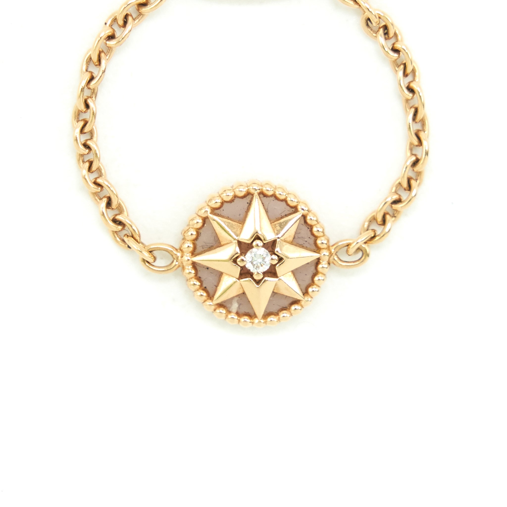 Dior size 50 Rose Des Vents Ring XS, Rose Gold, Dimond and Pink Opal