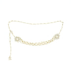 Chanel Pearl Waist Chain Belt 80cm Light Gold Tone