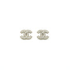 Chanel CC Logo Crystal Earrings