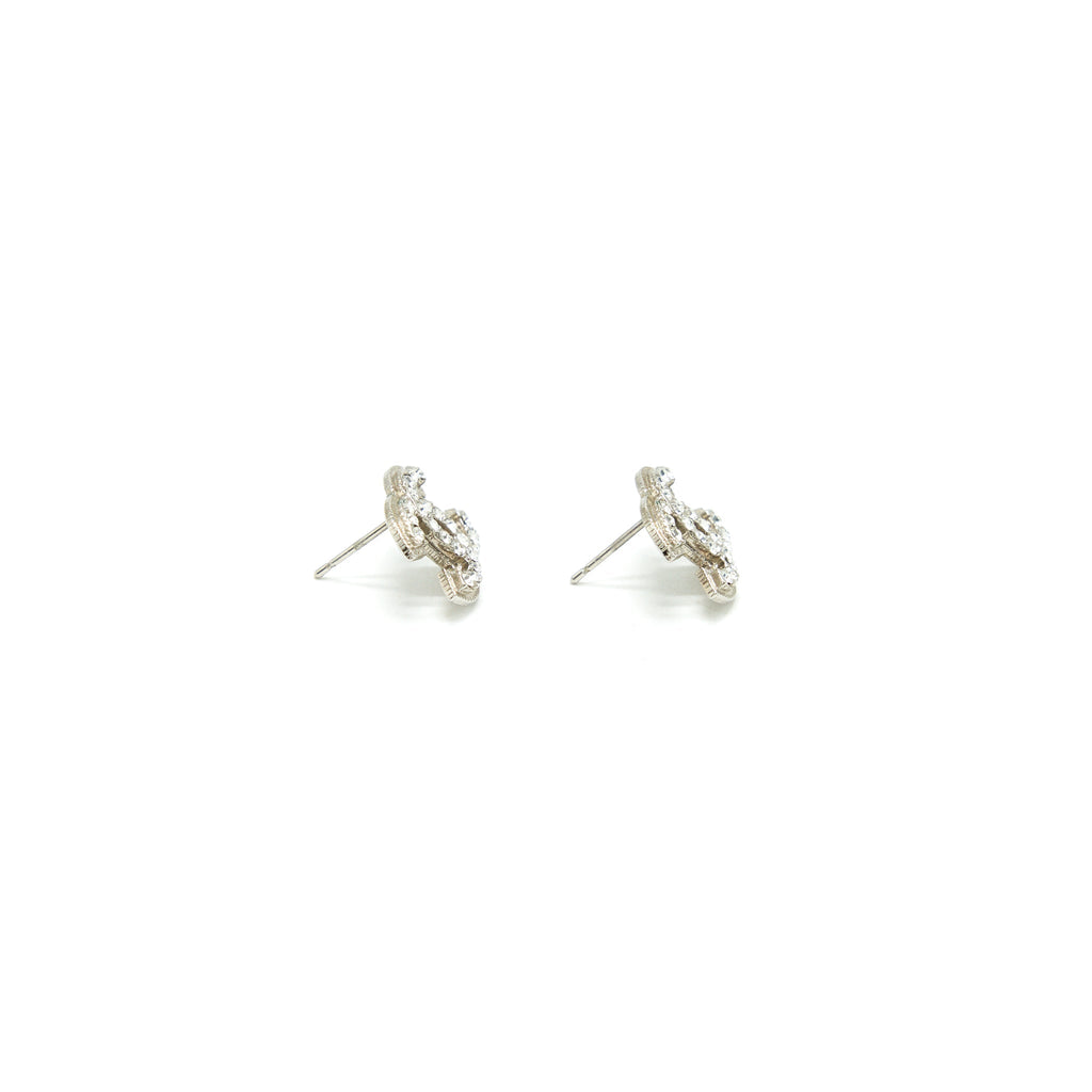 Chanel CC Logo Crystal Earrings