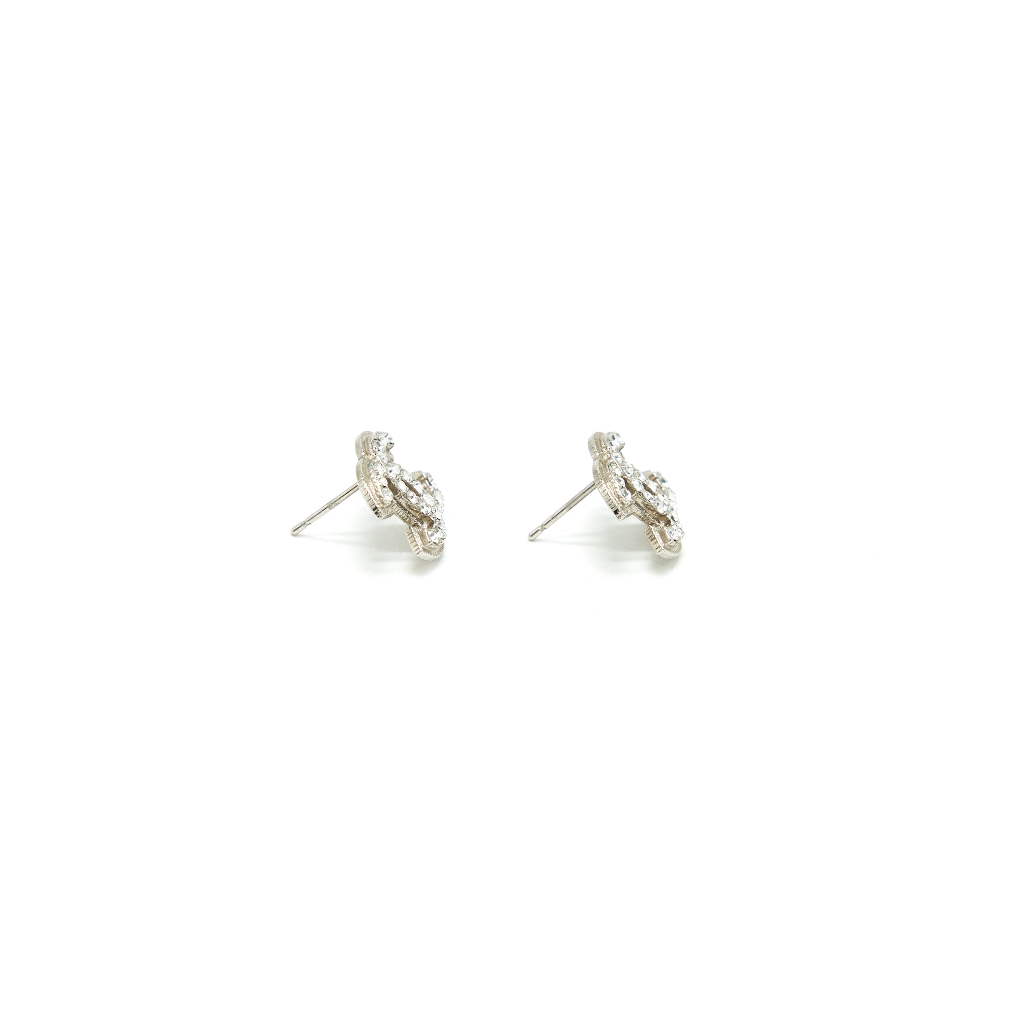 Chanel CC Logo Crystal Earrings