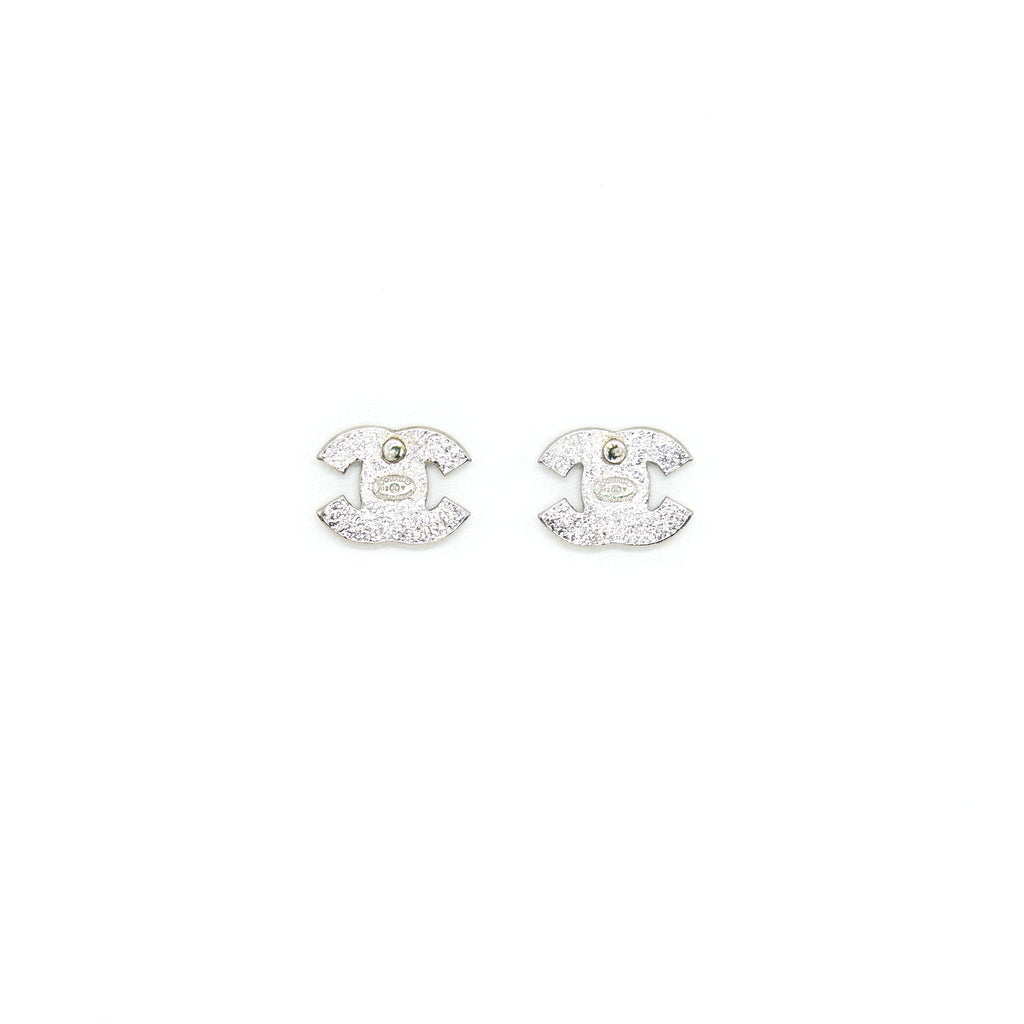 Chanel CC Logo Crystal Earrings