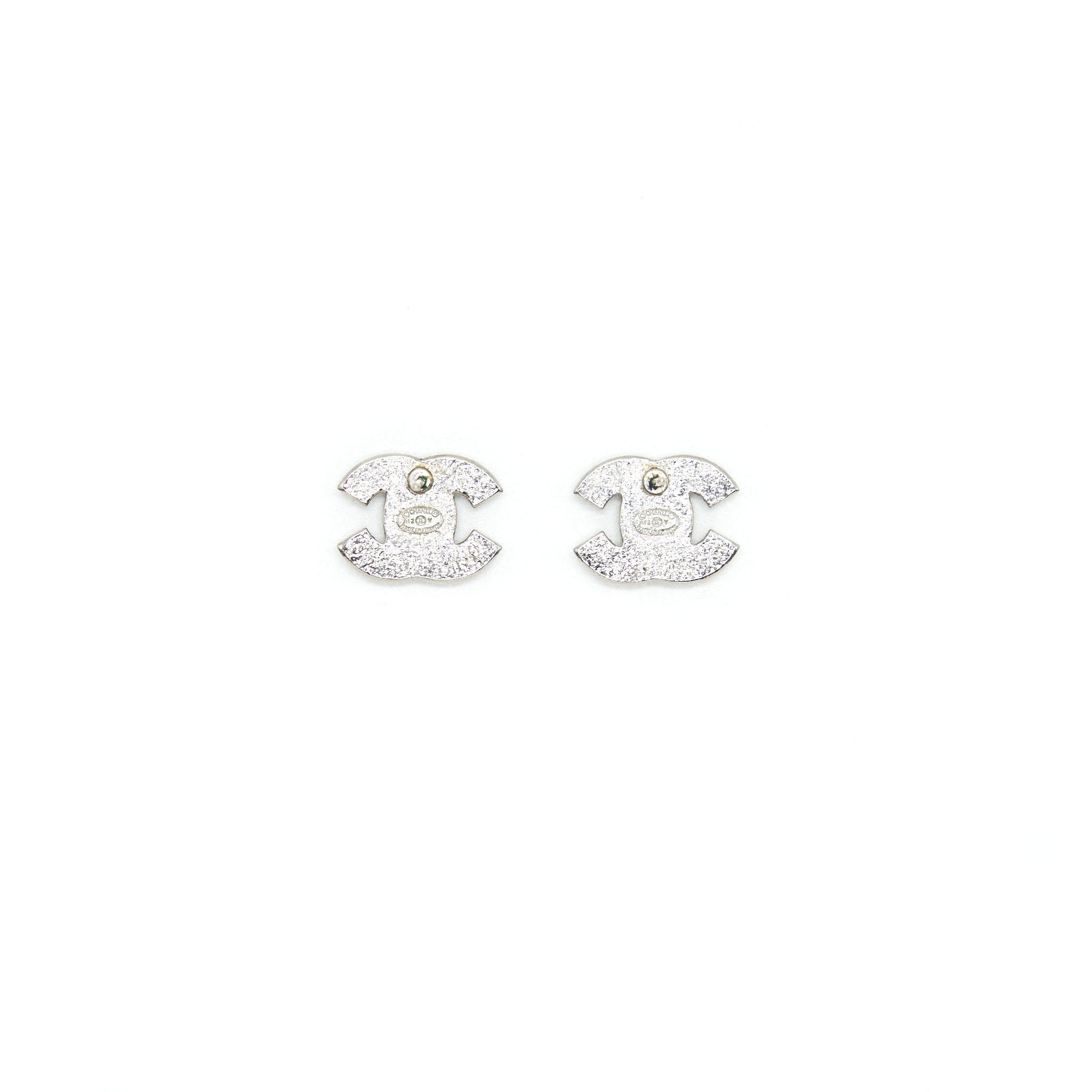Chanel CC Logo Crystal Earrings