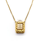Chanel Vintage CC Logos Gold Chain Perfume Pendant Necklace
