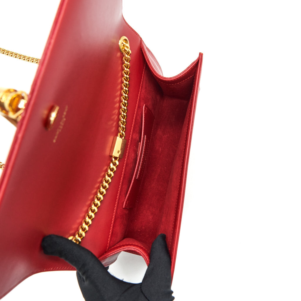 Saint Laurent (YSL) Medium Kate Bag Tassel Red GHW