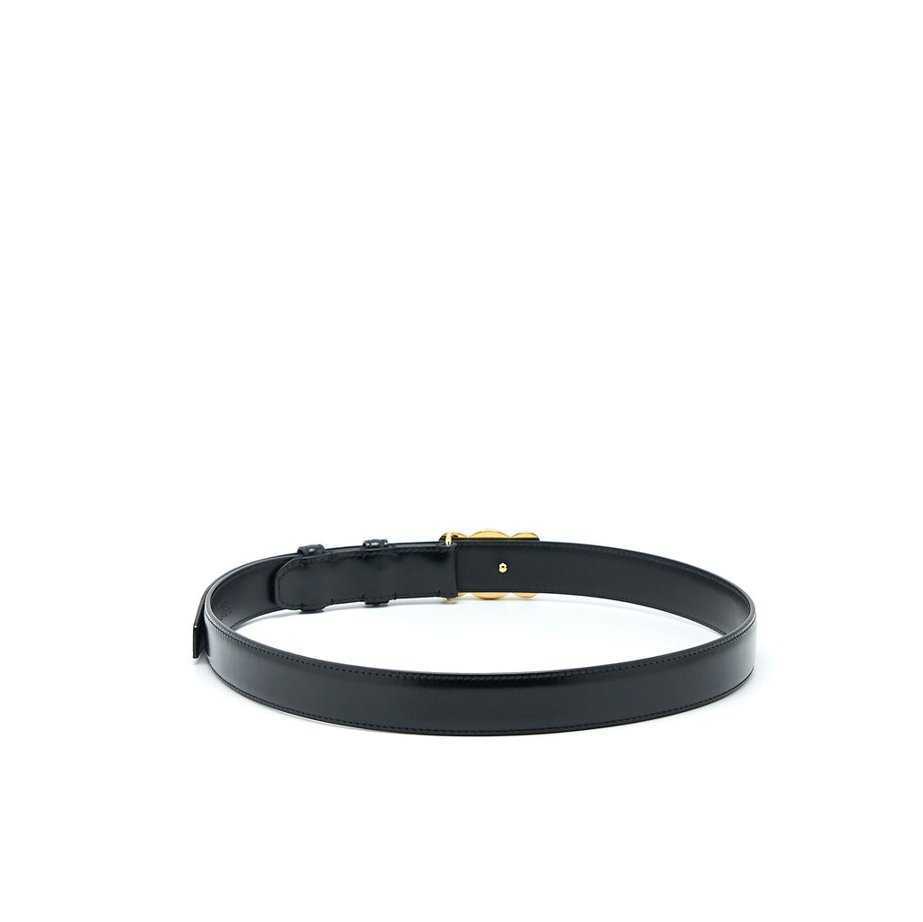 Celine Size 75 Medium Triomphe Belt in Smooth Calfskin Black