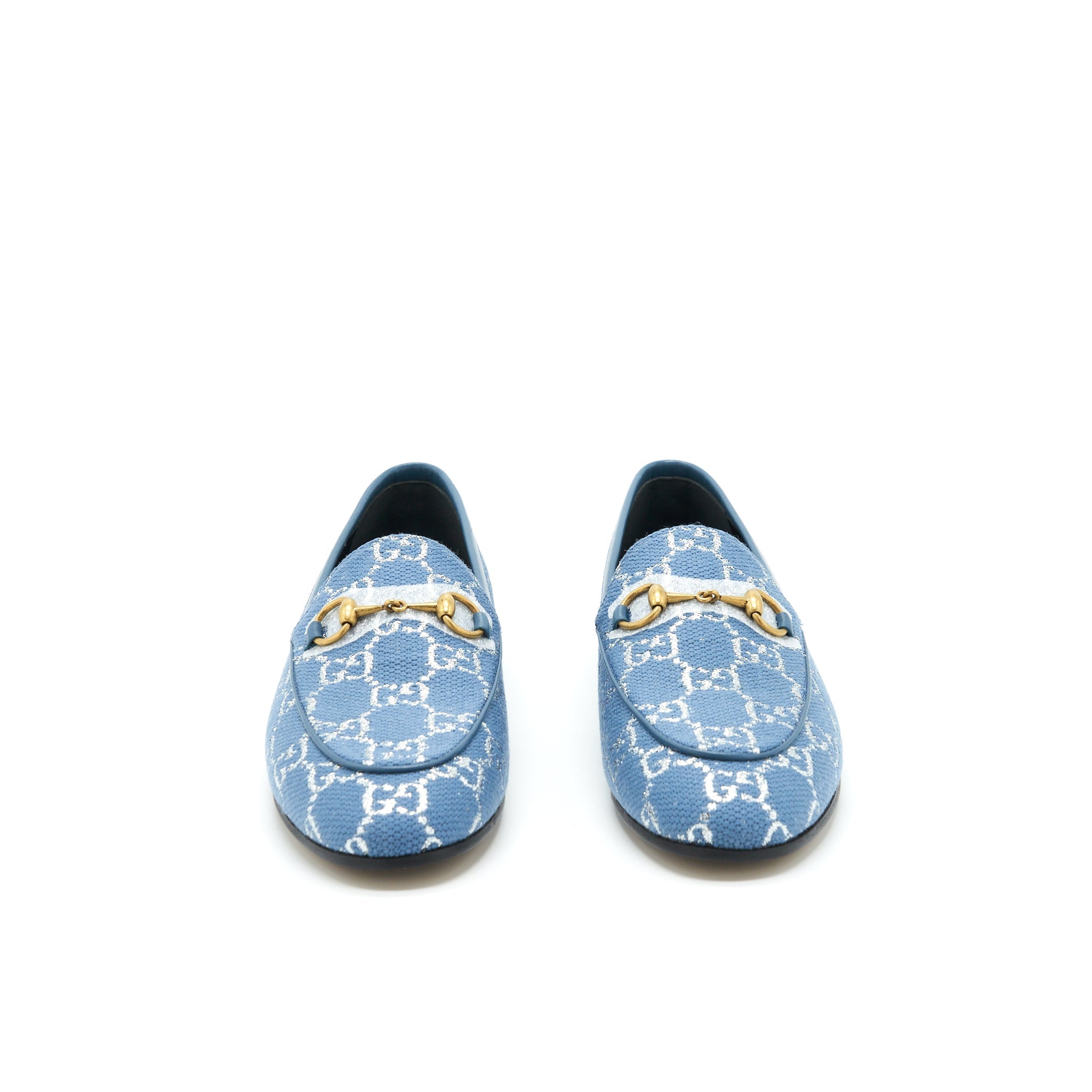 Gucci Size 36 Jordanian GG Canvas Loafer Blue GHW