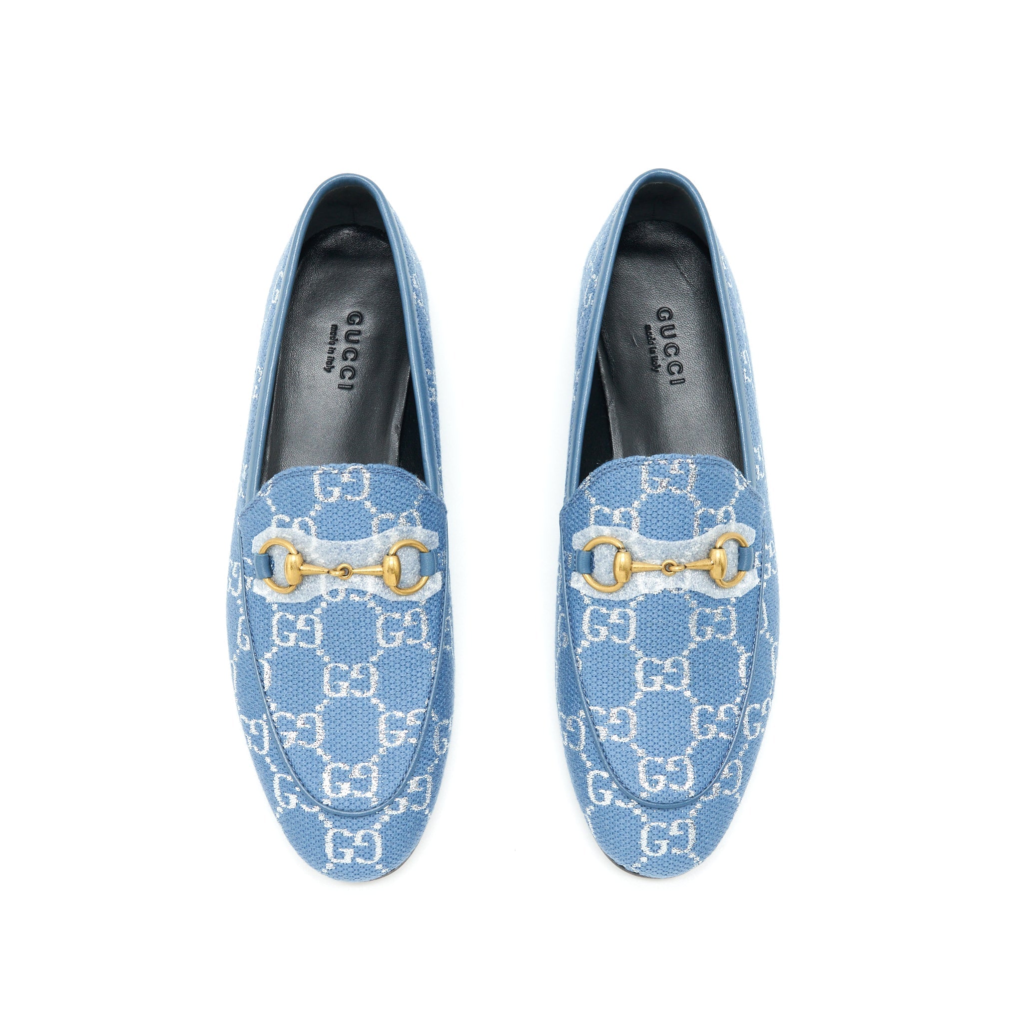 Gucci Size 36 Jordanian GG Canvas Loafer Blue GHW
