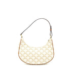 Celine Ava Bag In Triomphe Canvas And Calfskin White