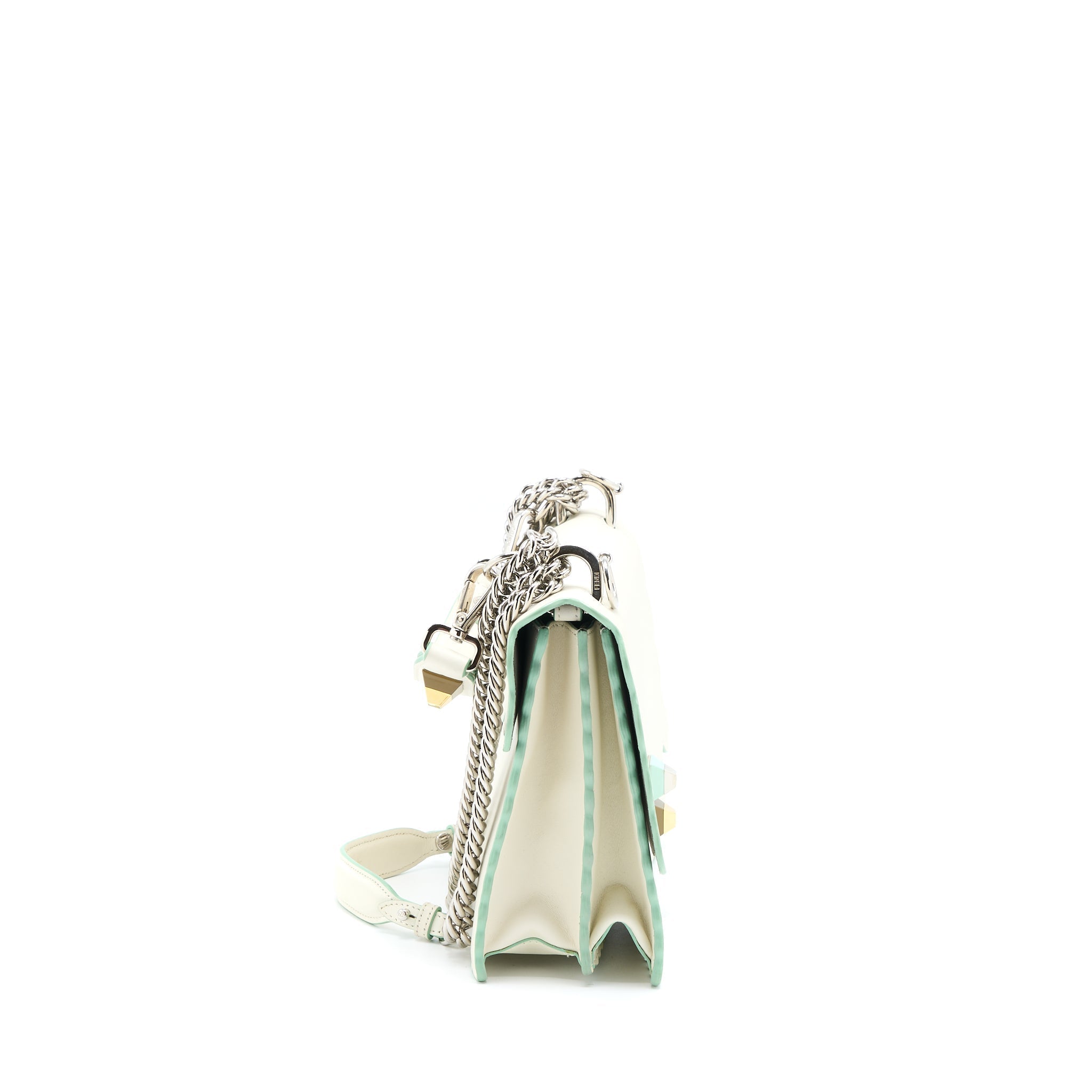 Fendi Kan I Bag Calfskin White SHW