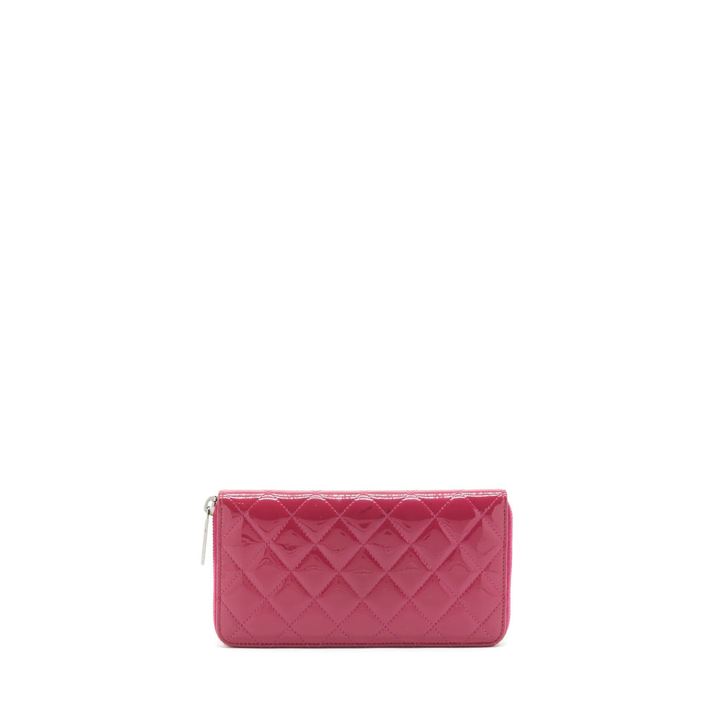 Chanel Long Zip Wallet Patent Fuchsia SHW