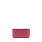 Chanel Long Zip Wallet Patent Fuchsia SHW