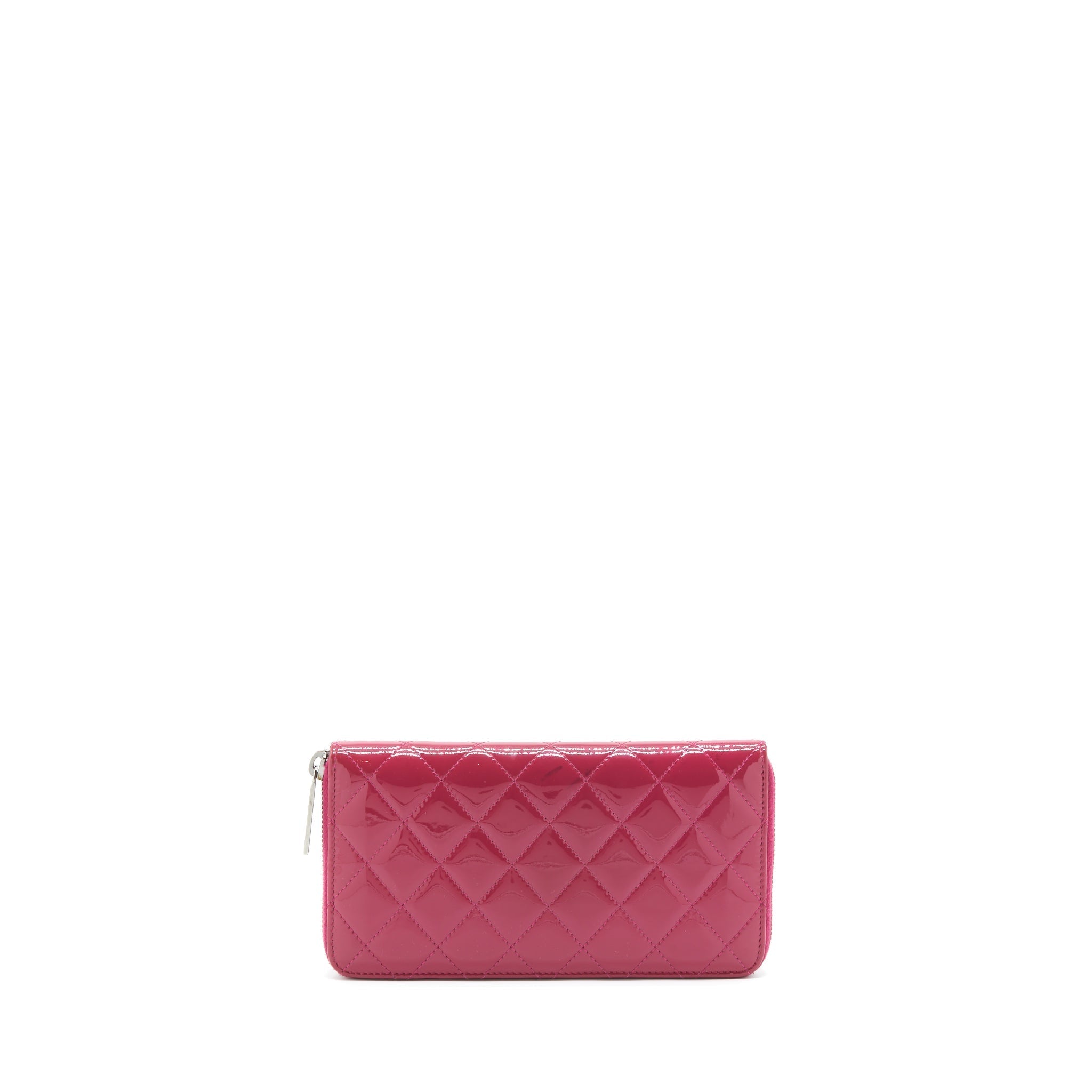 Chanel Long Zip Wallet Patent Fuchsia SHW
