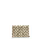Gucci Dionysus GG Supreme Chain Wallet Beige SHW