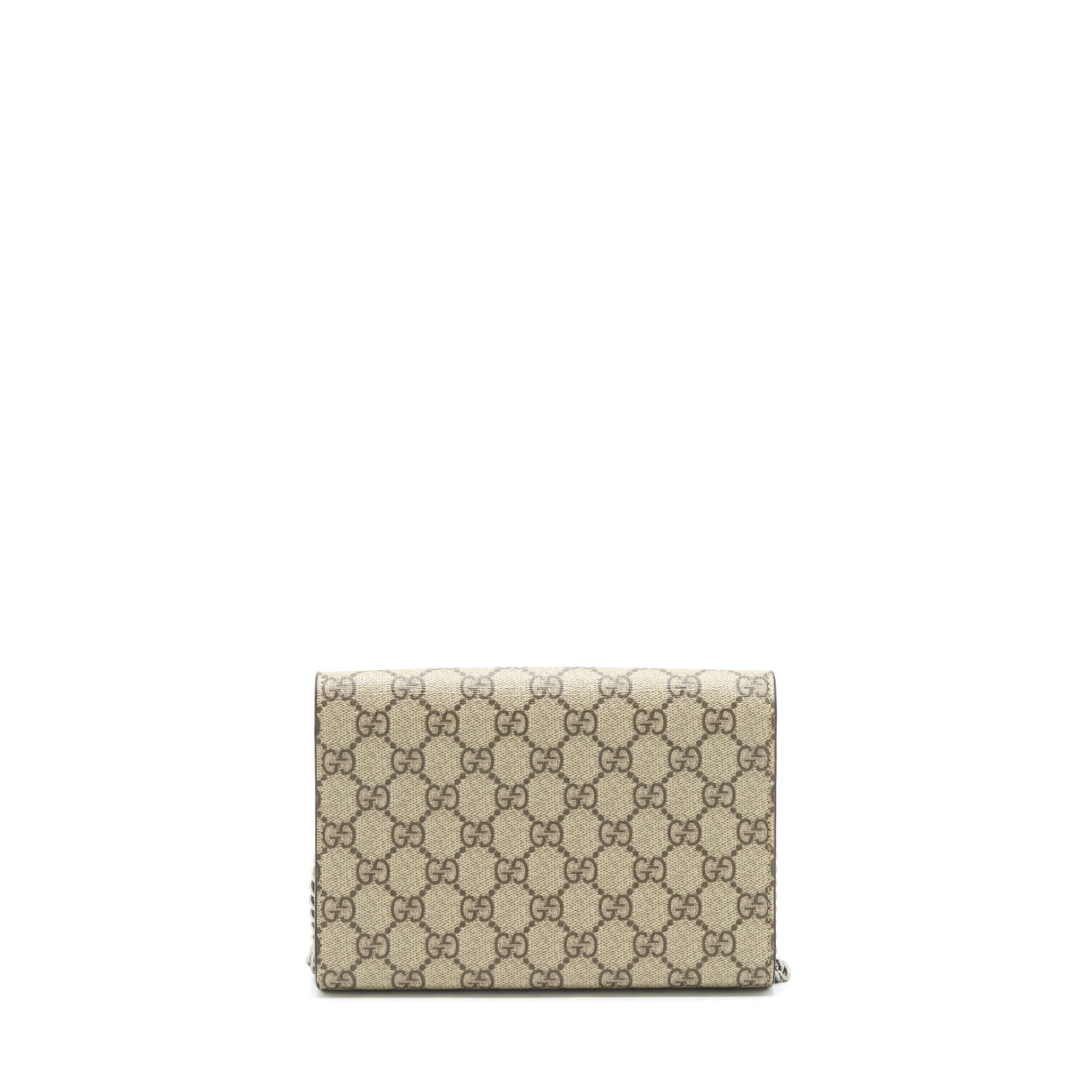 Gucci Dionysus GG Supreme Chain Wallet Beige SHW