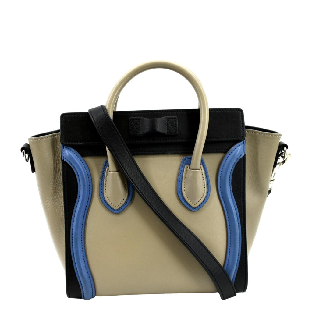 CELINE Nano Luggage Calfskin Leather Shoulder Bag Tricolor