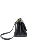 Chanel Large Flap Bag Calfskin Black Ruthenium Gold Hardware