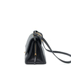 Chanel Large Flap Bag Calfskin Black Ruthenium Gold Hardware