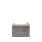 Saint Laurent Medium Sunset Chain Bag Croc Embossed Calfskin Grey SHW