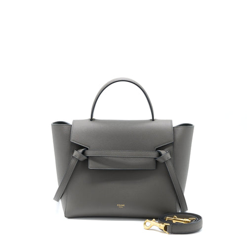 Celine Micro Belt Bag Grained Calfskin Grey