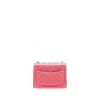 Chanel Mini Square Flap Bag Lambskin Pink SHW