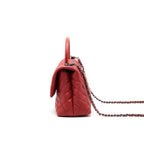 CHANEL COCO HANDLE SMALL FLAP BAG RED CALFSKIN RSHW