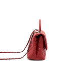 CHANEL COCO HANDLE SMALL FLAP BAG RED CALFSKIN RSHW