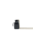 Chanel Mini Vanity Pouch With Chain Lambskin Black GHW