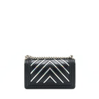 Chanel Medium Boy Chevron Lambskin Black/Silver SHW