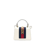 Gucci Mini Sylvia Top Handle Bag White GHW