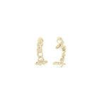 Chanel Letter Earrings Light Gold Tone