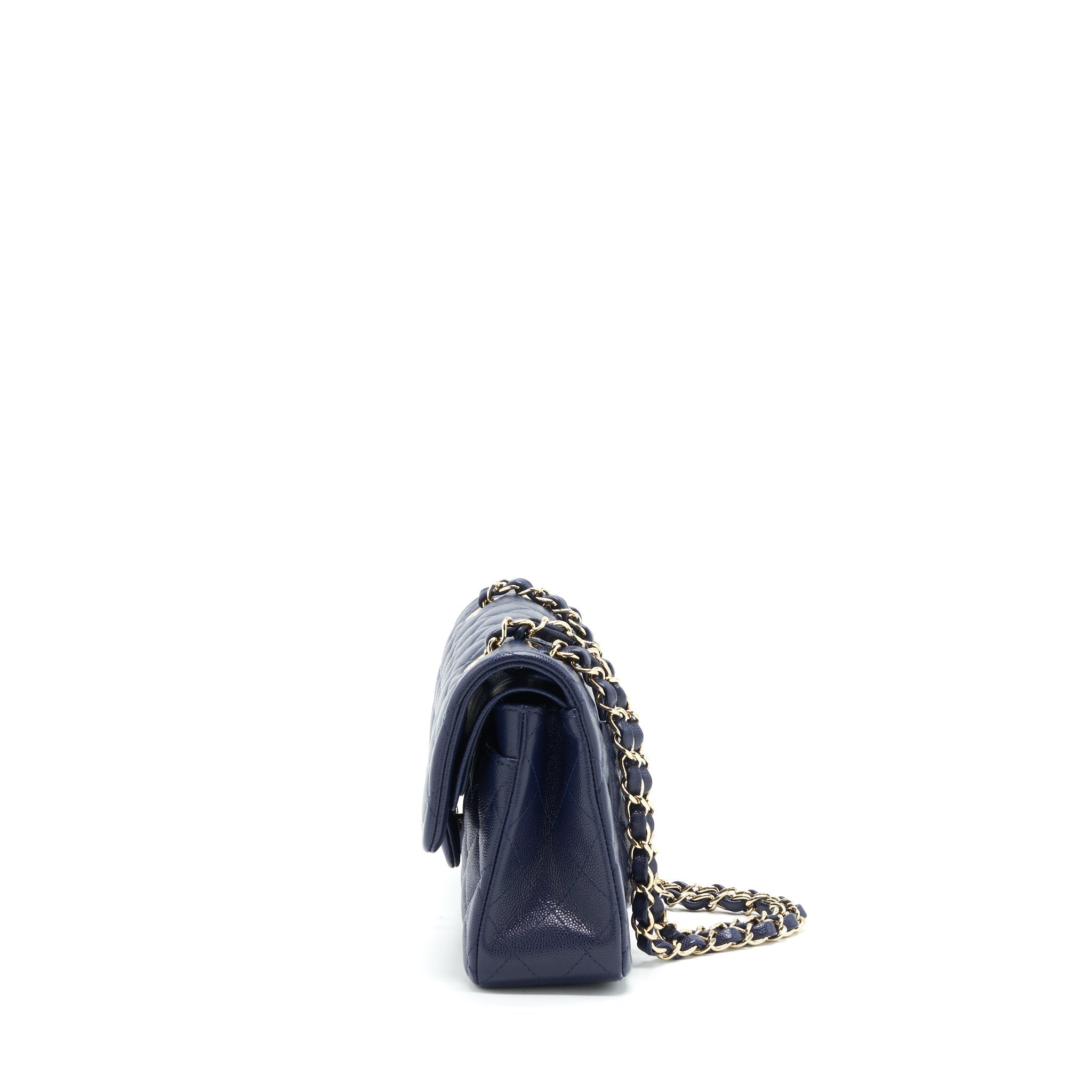 Chanel Small Classic Flap Bag Caviar Dark Blue LGHW