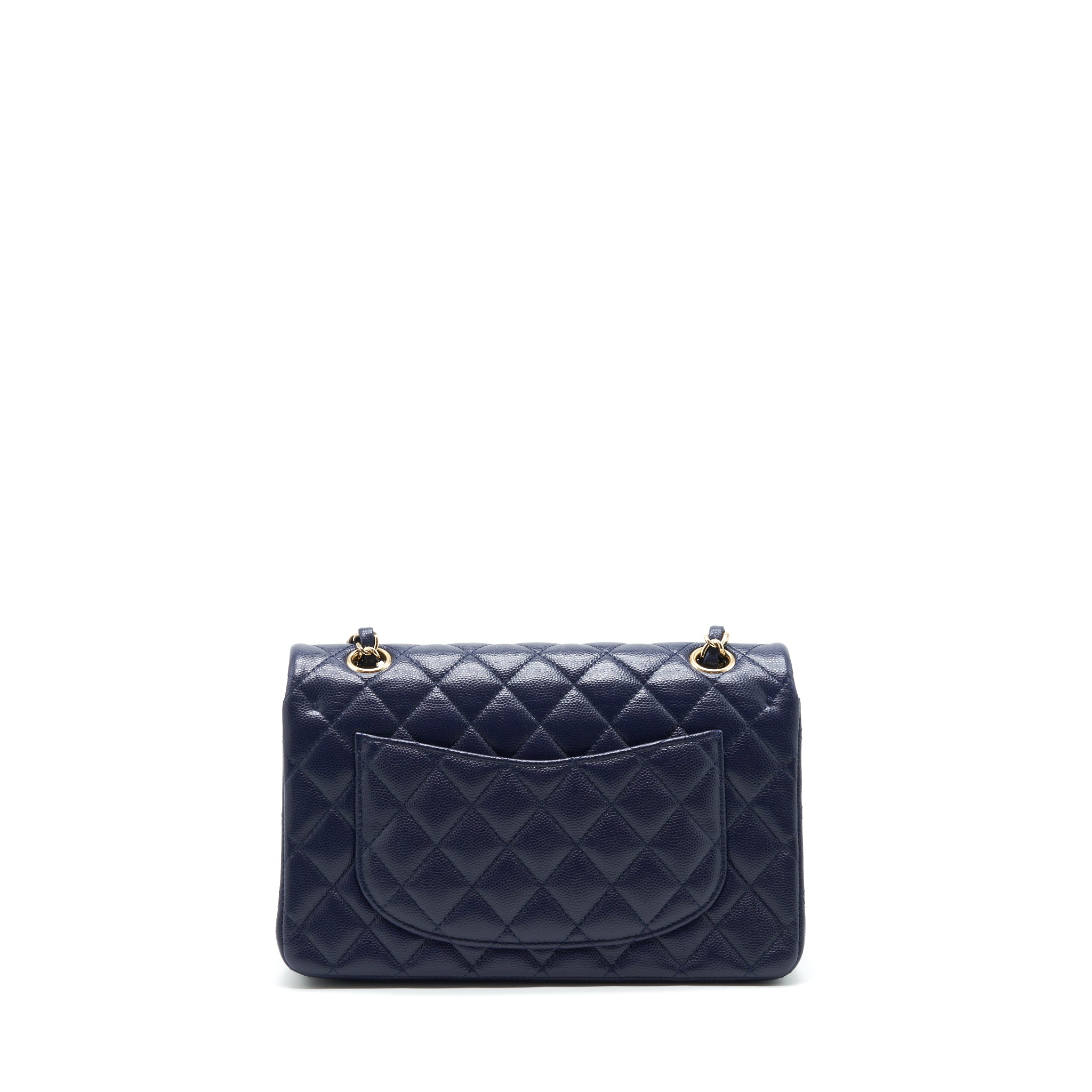 Chanel Small Classic Flap Bag Caviar Dark Blue LGHW