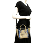 CELINE Nano Luggage Calfskin Leather Shoulder Bag Tricolor