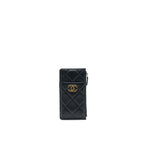CHANEL 19 Phone and Card Holder Lambskin Quilted Black