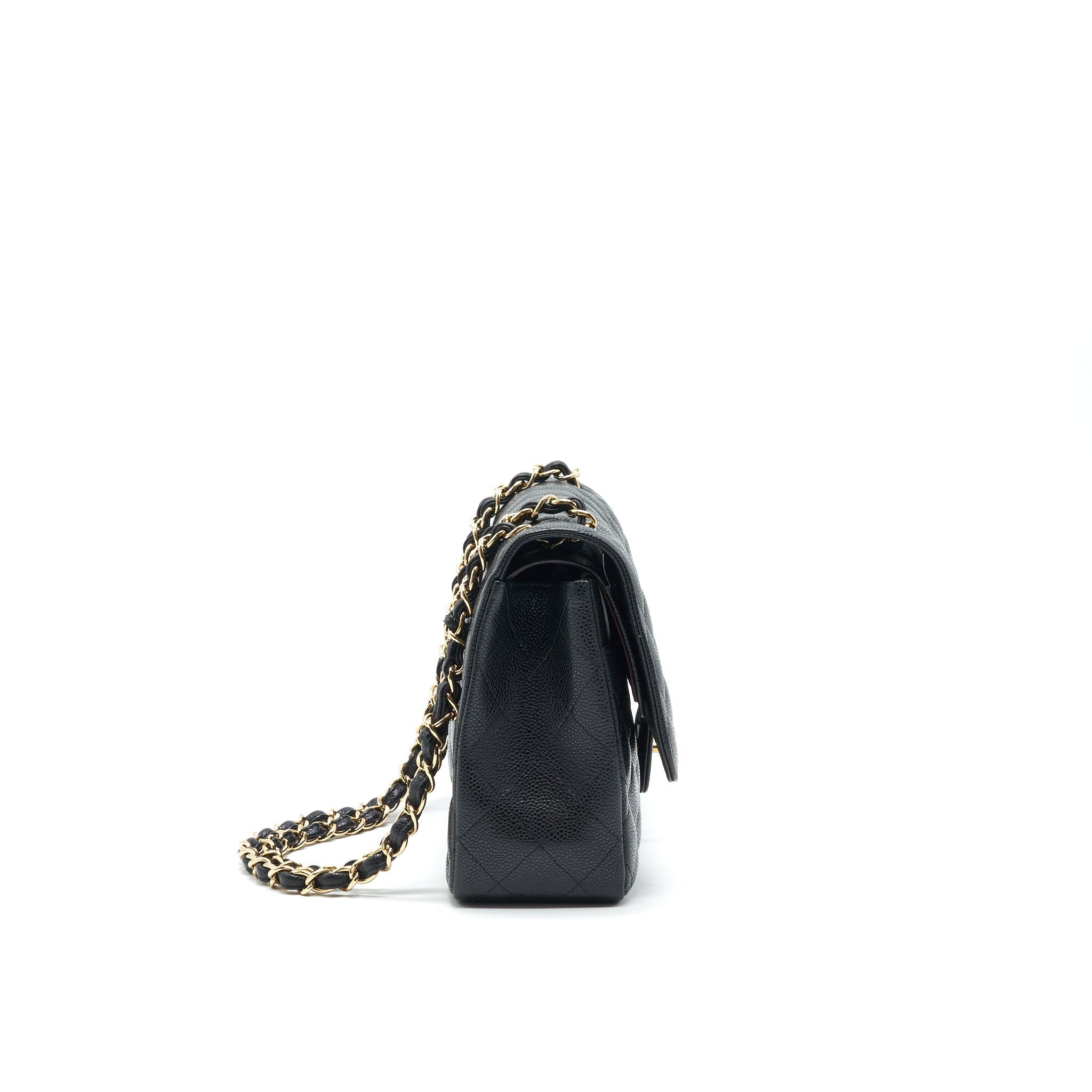 CHANEL JUMBO CLASSIC DOUBLE FLAP IN CAVIAR BLACK GHW