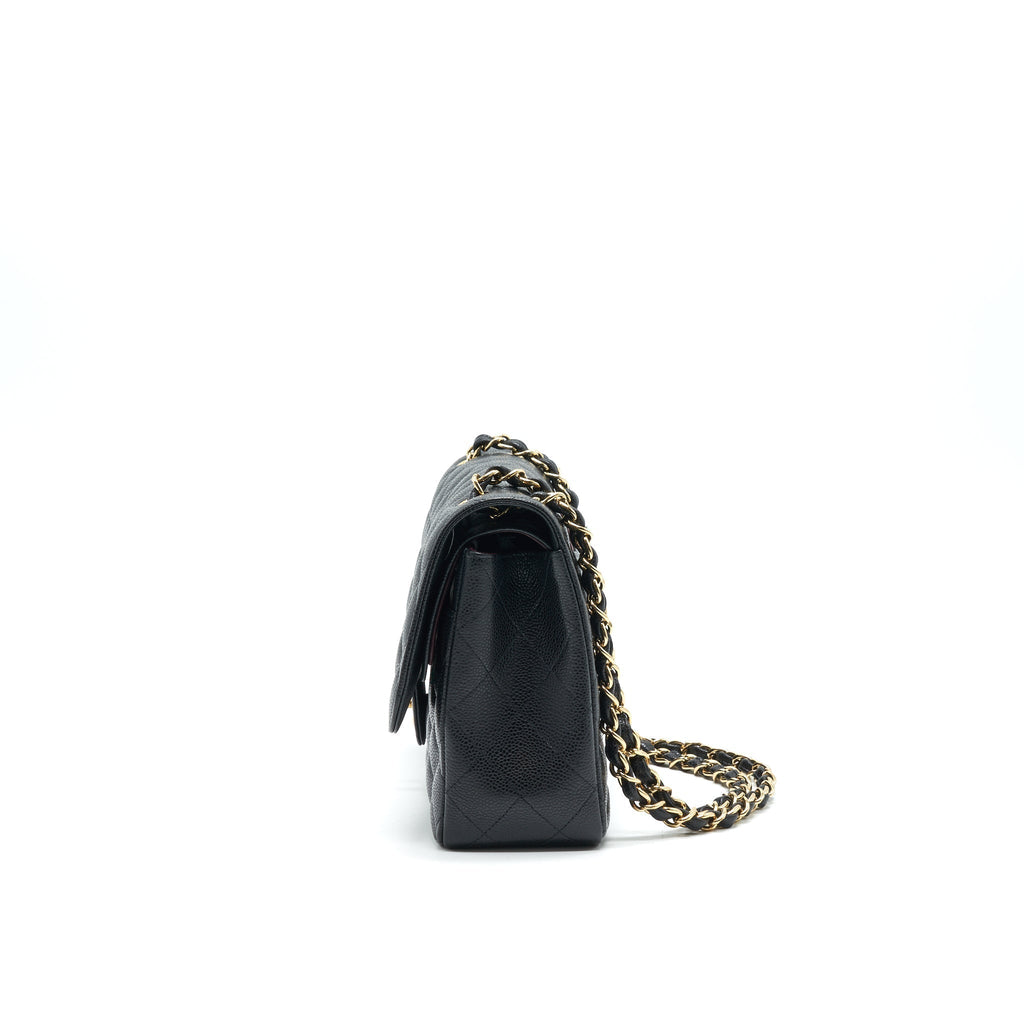 CHANEL JUMBO CLASSIC DOUBLE FLAP IN CAVIAR BLACK GHW
