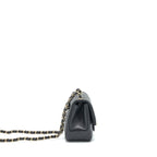 Chanel Mini Square Flap Bag Lambskin Black LGHW(Microchip)