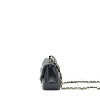 Chanel Mini Square Flap Bag Lambskin Black LGHW(Microchip)
