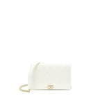 Chanel Boy Wallet On Chain Caviar White LGHW (Microchip)