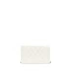Chanel Boy Wallet On Chain Caviar White LGHW (Microchip)