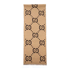 Gucci GG Jacquard Wool Silk Scarf Brown/Beige