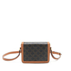 Celine Teen Triomphe Bag In Triomphe Canvas And Calfskin Tan