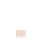 Chanel Iridescent Card Holder Calfskin Pink SHW