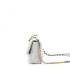 Chanel Small 19 Bag Lambskin Light Grey With Multicolour Hardware (Microchip)
