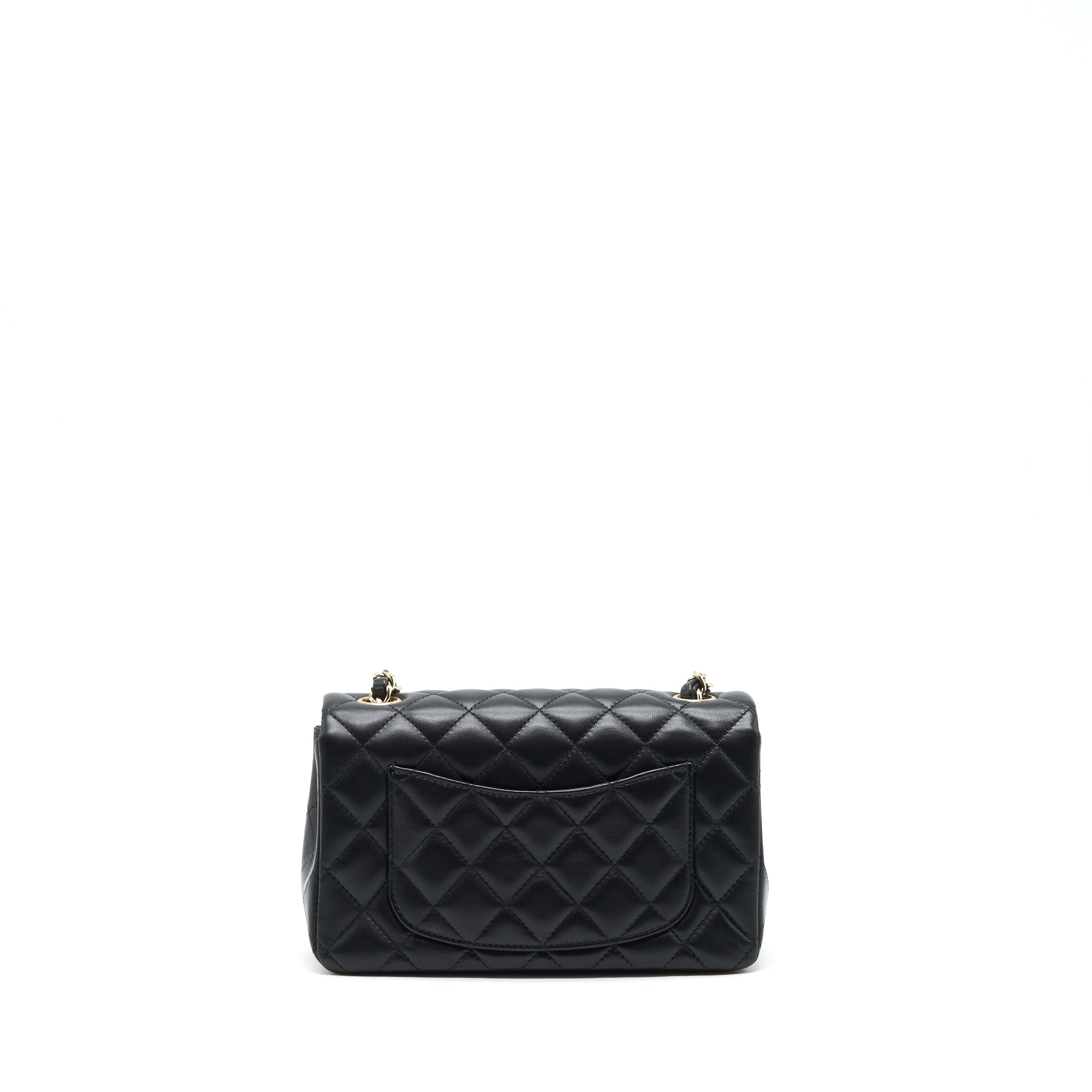 Chanel Mini Rectangular Flap Bag Lambskin Black LGHW