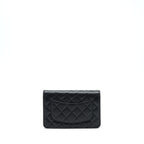 Chanel 22P Classic Wallet On Chain Caviar Black LGHW (Microchip)