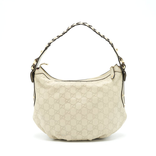 Gucci GG supreme Print Bag Light Grey GHW