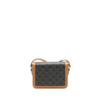Celine Teen Triomphe Bag In Triomphe Canvas / Nature Calfskin