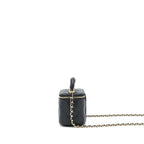 Chanel Top Handle Mini Vanity With Chain Lambskin Black LGHW